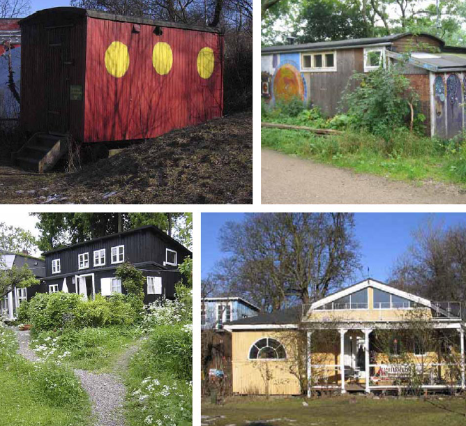 En aktuel bog om Christiania blander sig i debatten om fristadens fremtid og sætter fokus på kulturarvens rolle i arkitektoniske sammenhænge. Illustrationer: Søren Holm Hvilsby & Pernille Skov