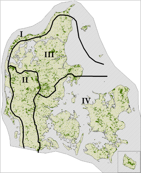 Stævningsskovens geografiske forkomst.