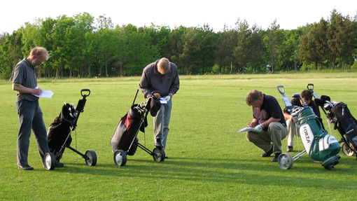 Undersøgelsen på Viborg golfbane viser, at græs med 80 % mikrokløver ikke er så slidstærkt som rent græs. Men ved en andel af mikrokløver på ca. 30 % er erfaringerne, at slidstyrken er højere i mikrokløver-blandinger end for græs i renbestand. Foto: Søren Ugilt Larsen