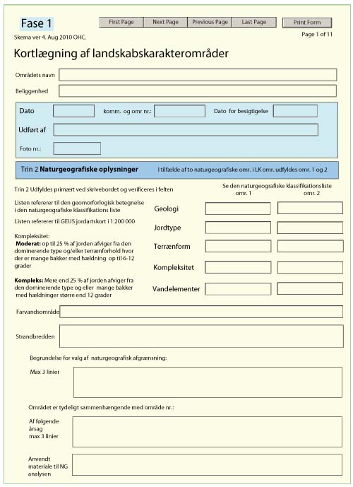 Det nye interaktive processkema er udformet i et interaktivt pdf format som tillader at der indbygges hjælpeinformationer i skemaet. Skemaet medvirker til at strukturere arbejdsprocessen og muliggør, at det er lettere at springe til og fra analysen.
