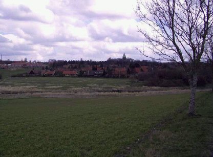 Indsigt til Ringsted By fra fremtidigt byudviklingsområde ved Torpet.