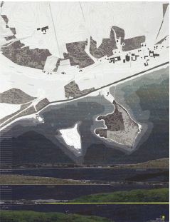 Figur 3: Øer overladt til "naturen" i det genskabte sund. Illustration: Kerstine Harboe Jensen