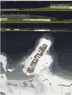 Figur 4: Halvø med mulighed for beboelse ud til sundet. Illustration: Kerstine Harboe Jensen