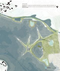 Figur 5: Nyt kildelandskab med næringsfattige biotoper i det genskabte sund. Illustration: Janne Pedersen