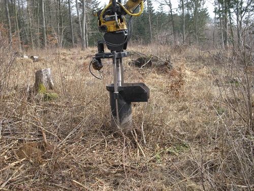 Figur 1. Reolbor i udgangsposition før boring er påbegyndt. Foto: Frans Theilby