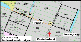Skitse over forsøgets placering