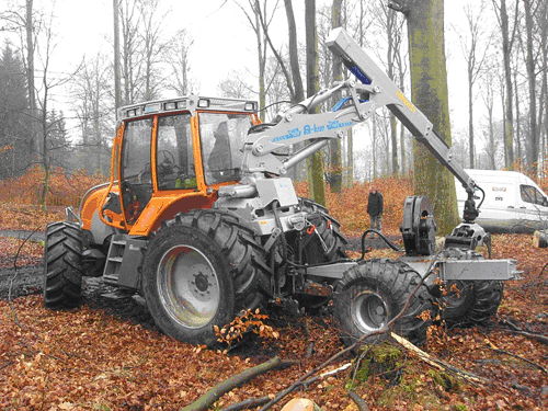 Krantraktor med kævlevogn