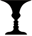 Illustration af sort vase eller hvide ansigter
