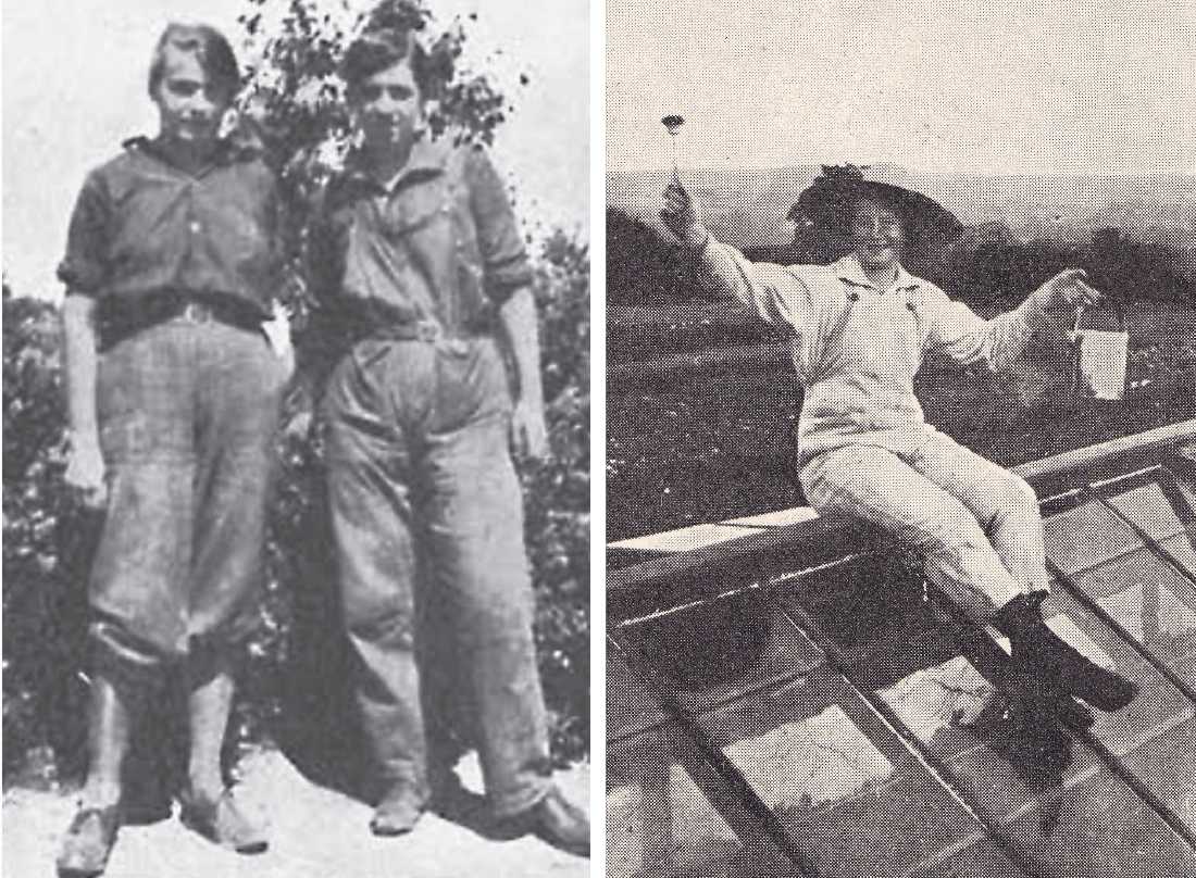 Arbejdende kvinder i overalls