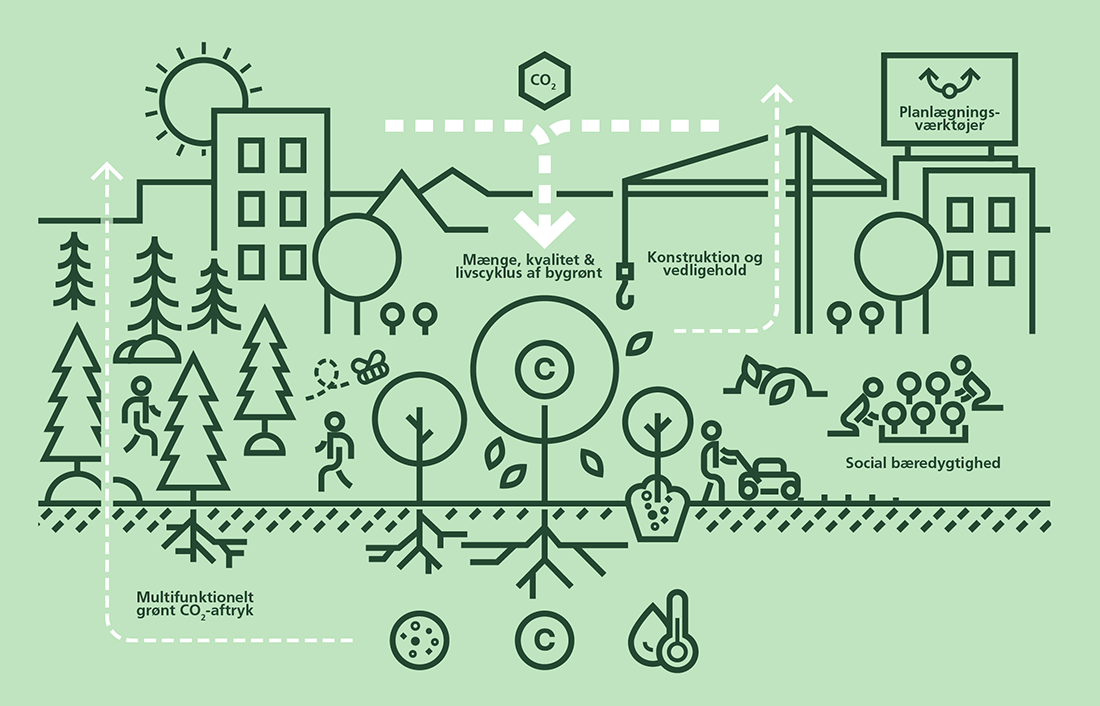 Illustration der viser de fem principper i carbon-smartness