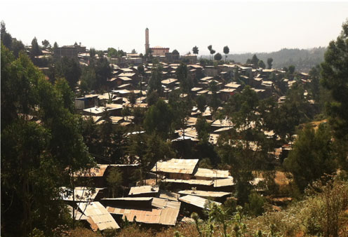 Uformelt område i Addis Ababa, Etiopien. Foto: Ole Fryd.